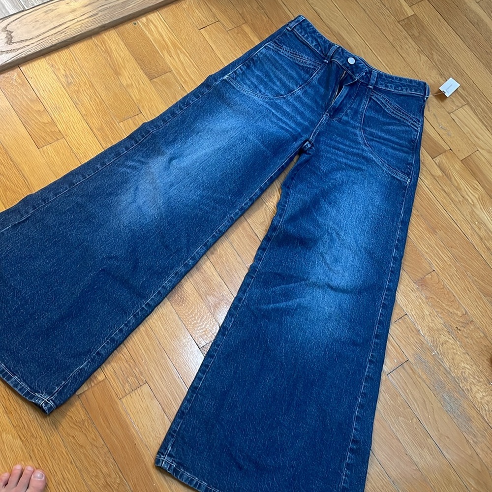 Anthropologie PILCRO extra wide leg jeans size 25 waste